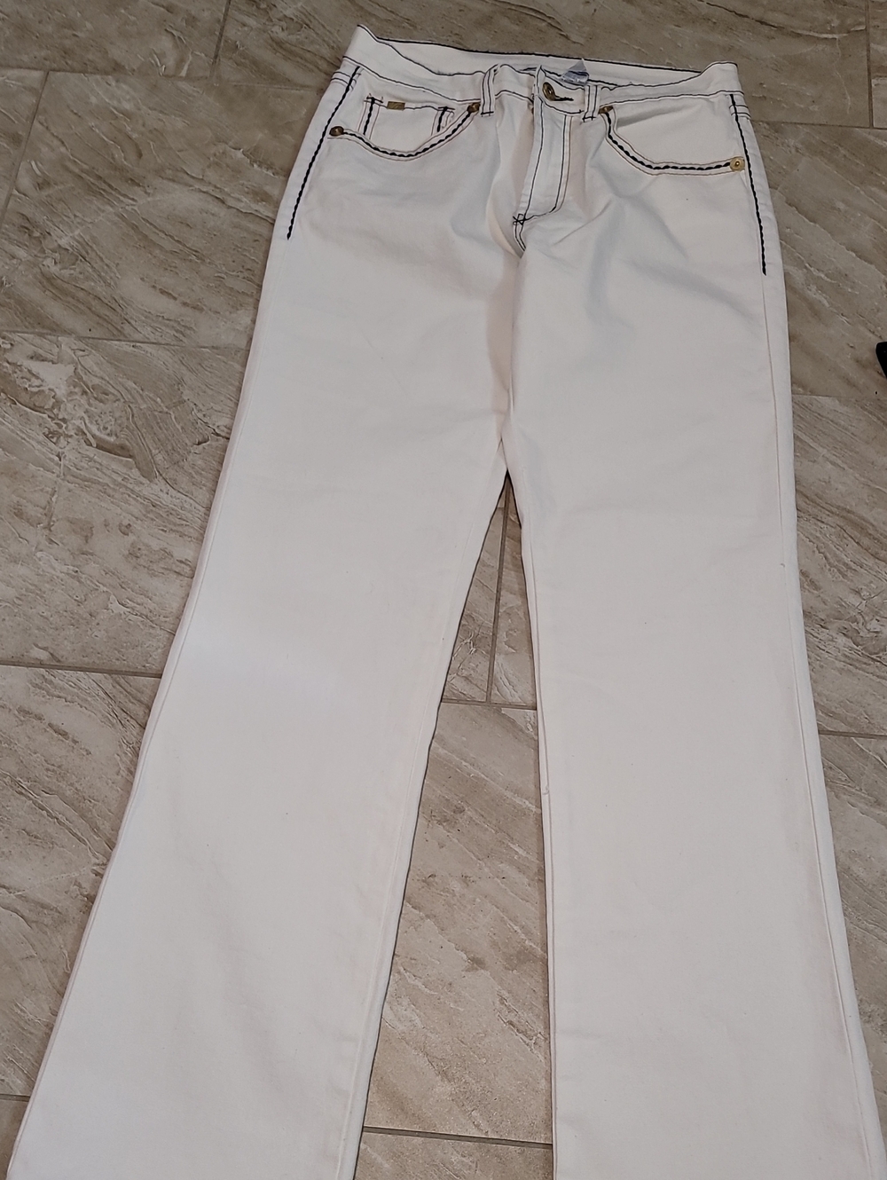 Diane Gilman Off-White Flared Jeans